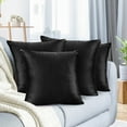 thumbnail image 1 of Nestl Velvet Throw Pillow Covers Solid Square Soft Decorative Pillow Cover for Sofa, 26" x 26", Black, Pack of 4, 1 of 8