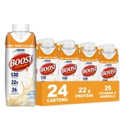 BOOST Very High Calorie Nutritional Protein Drink, Very Vanilla, 8 fl oz, Pack of 24