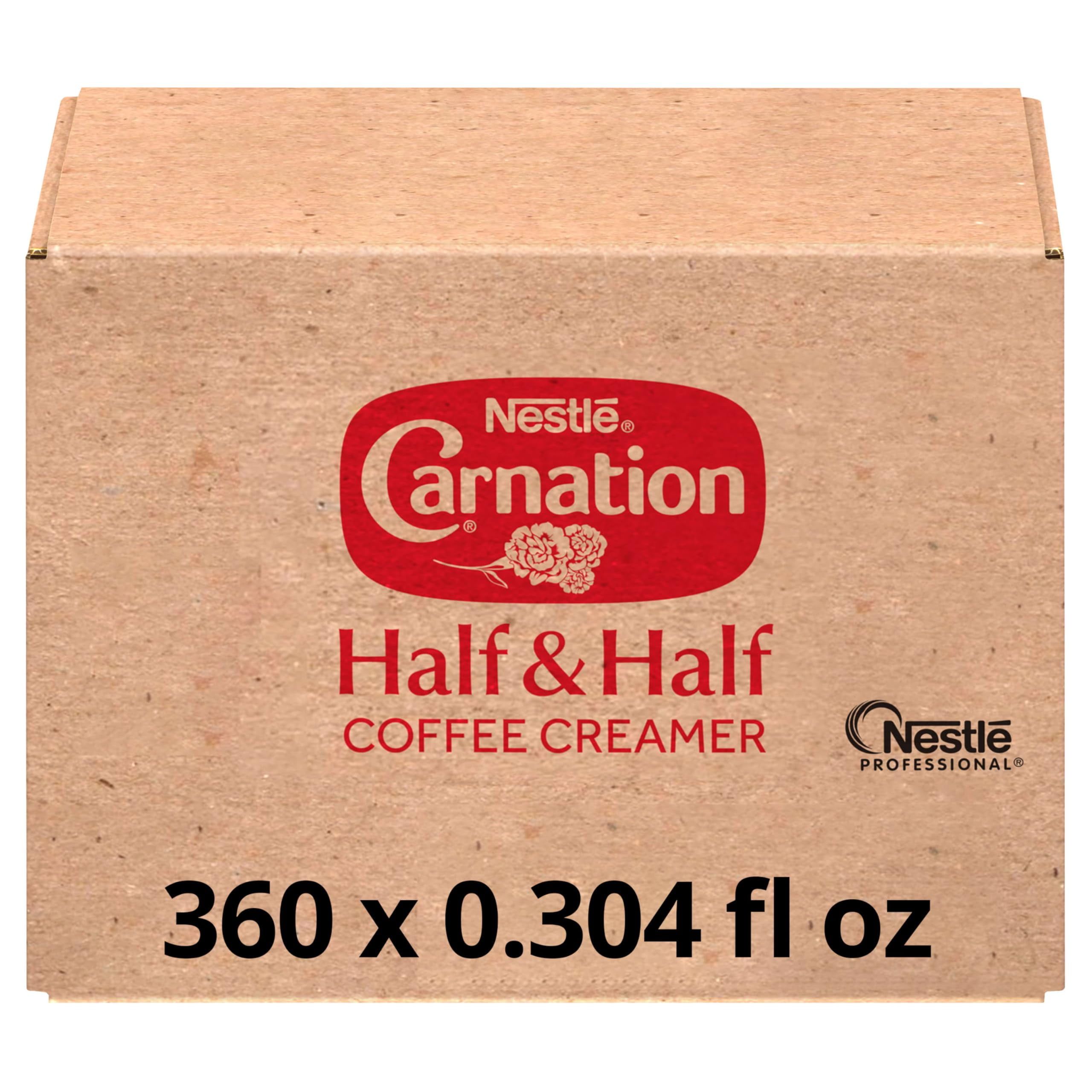 Nestle Carnation Coffee AJH3Creamer Half and Half, Made with Real Dairy, 0.304 fl oz Tubs (Pack of 360)