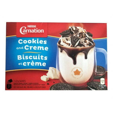 Nestle Carnation Cookies and Creme Hot Chocolate Mix, 7 x 25g/0.9 oz. Sachets {Imported from Canada}