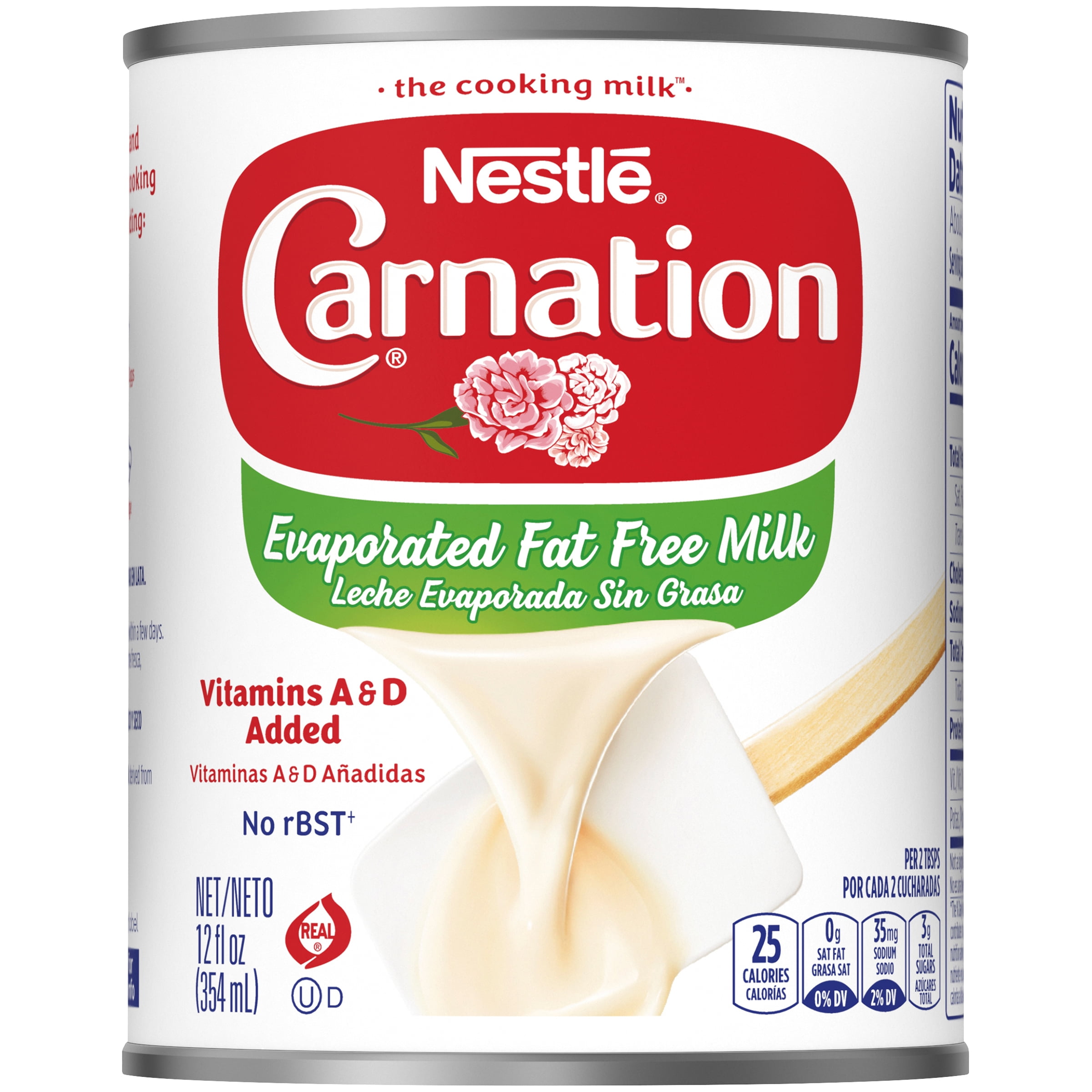 Nestle Carnation Evaporated Fat Free Milk, vitamins A and D added, 12 fl oz