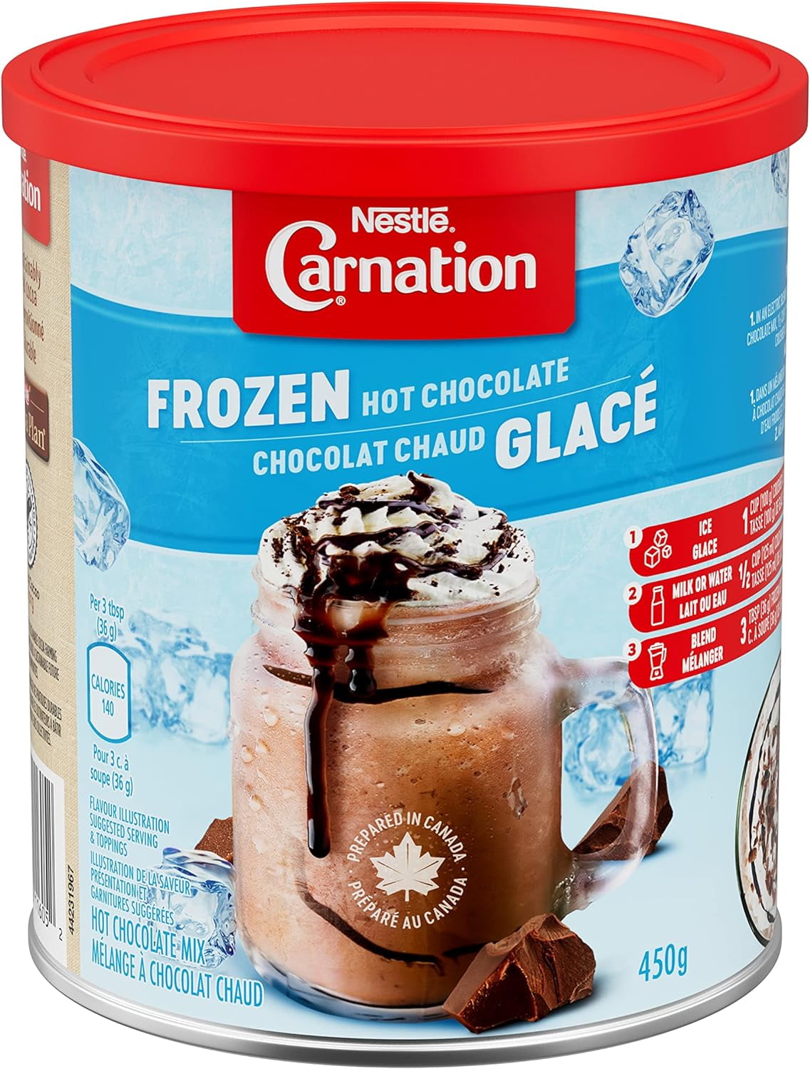 Nestle Carnation Frozen Hot Chocolate Mix, 450g/15.7 oz. Canister