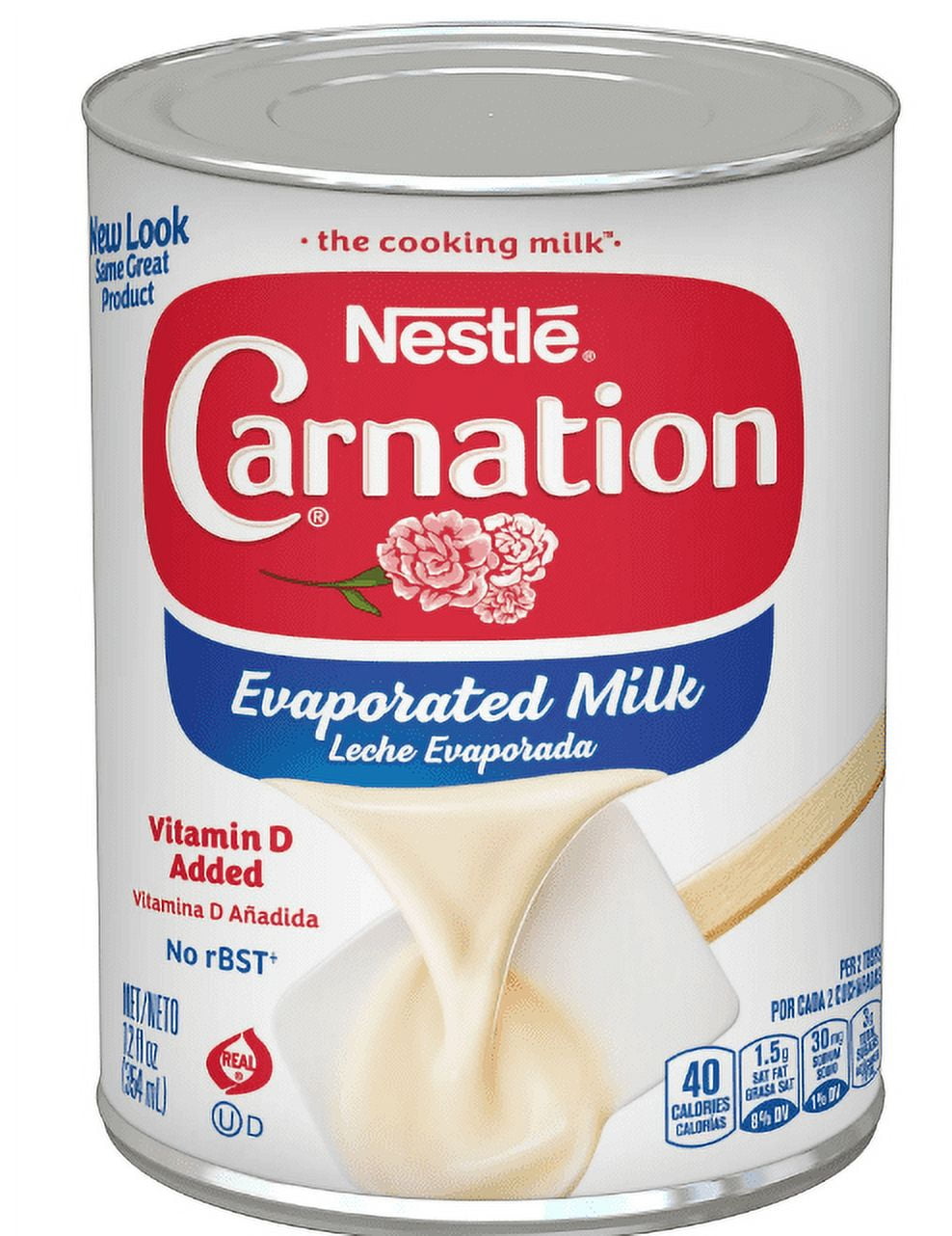 Nestle Carnation Liquid Evaporated Milk, Vitamin D Added, 12 fl oz Can (Pack of 2)