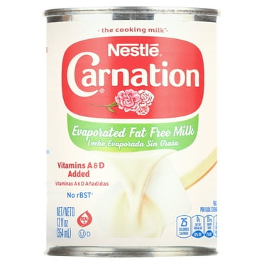 Nestle Carnation Vitamin A and D Added Fat-Free Liquid Evaporated Milk for Easter Baking, 12 fl oz Can