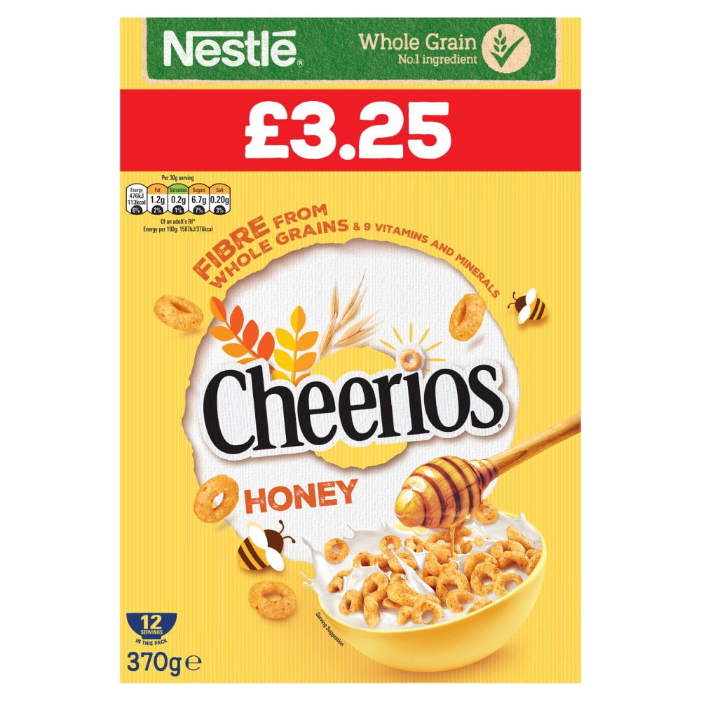 Nestle Cheerios Honey Cereal 370g (pack of 6)
