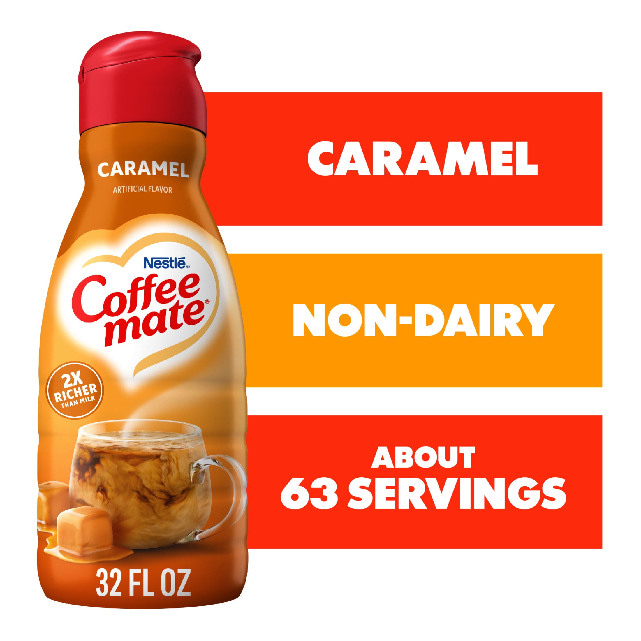 Coffee mate Caramel Flavored Coffee Creamer, Non-Dairy, Gluten-Free, 63 Servings 32 fl oz