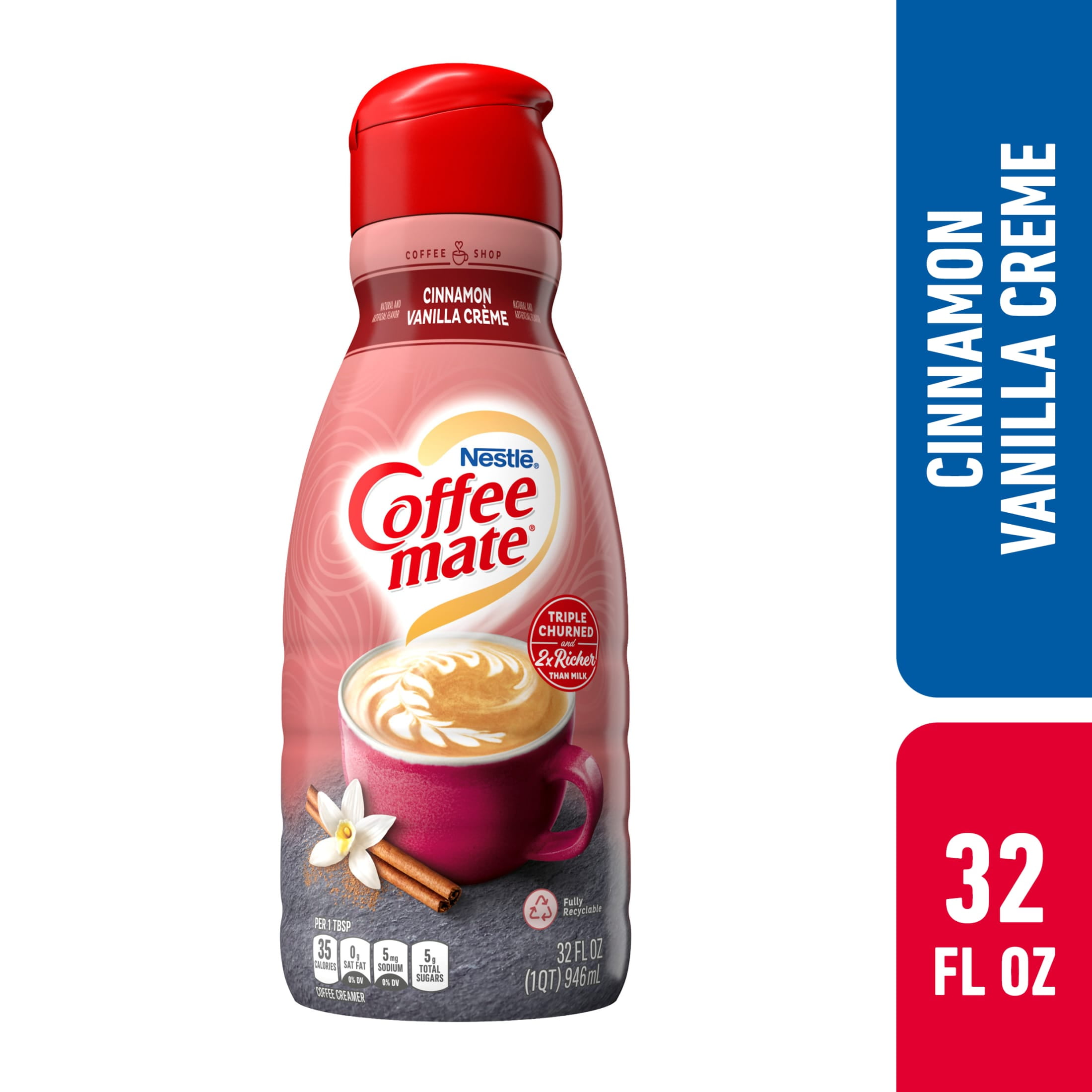 Nestle Coffee Mate Cinnamon Vanilla Creme Liquid Coffee Creamer, 32 fl oz
