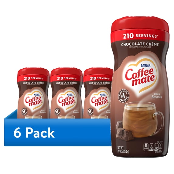 (6 pack) Coffee mate Chocolate Crème Powder Coffee Creamer, 15 oz