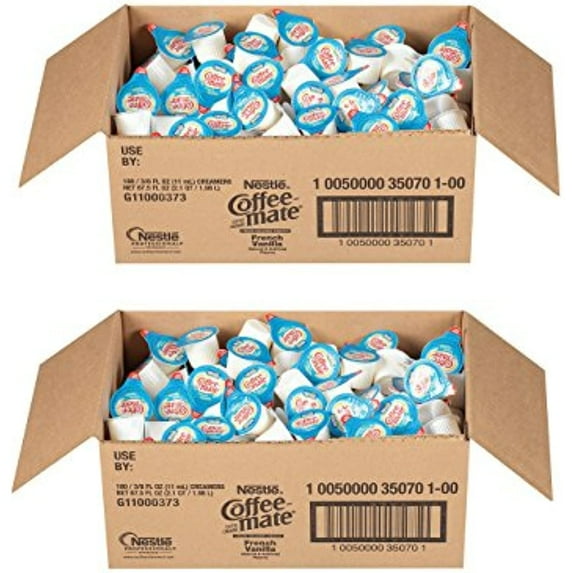 Nestle Coffee-Mate Coffee Creamer, French Vanilla, Liquid Creamer Singles, Pack Of 180 (2 Pack)