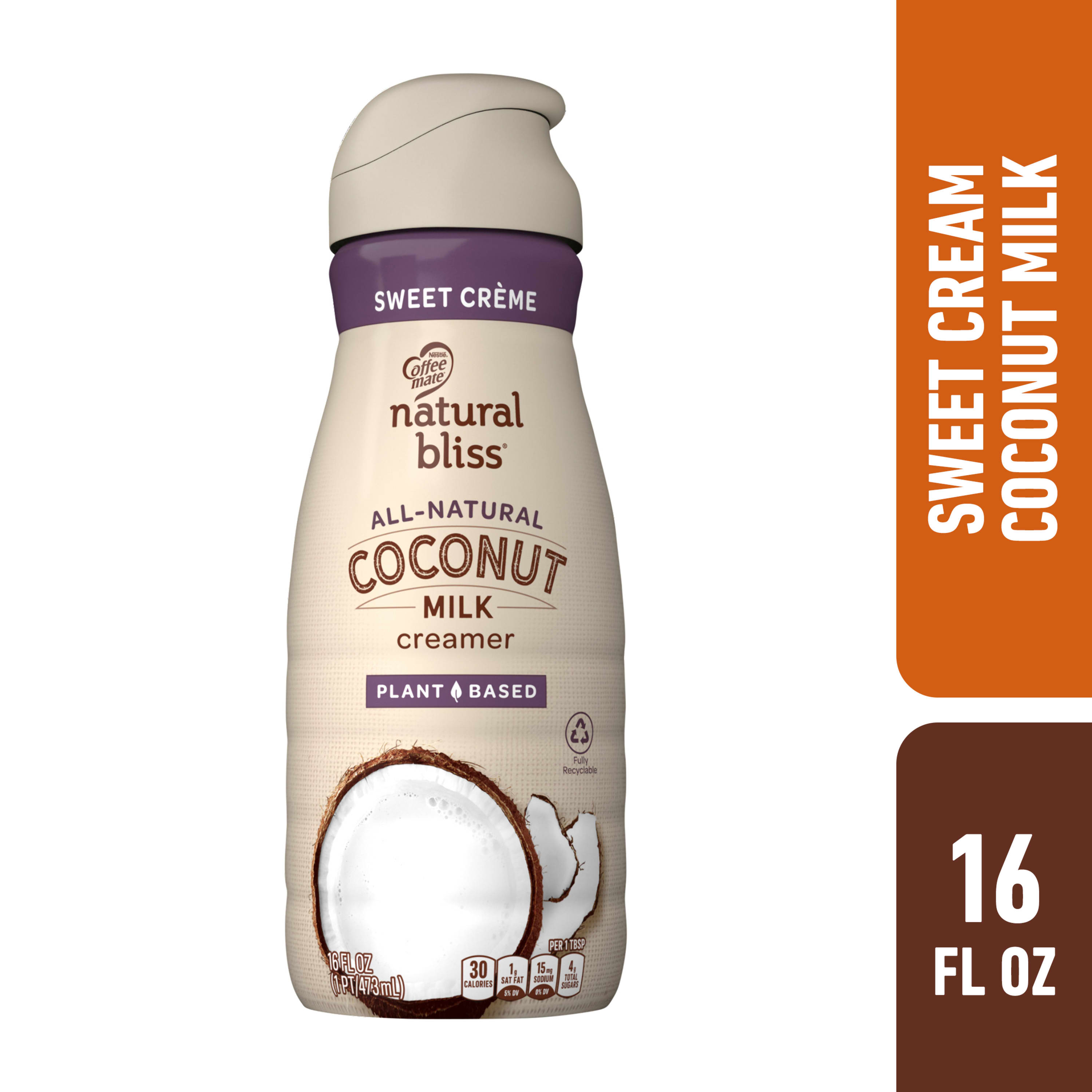 Nestle Coffee Mate Natural Bliss Sweet Creme Coconut Milk Liquid Coffee Creamer, 16 fl oz - image 1 of 10