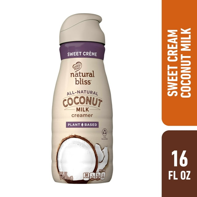 Nestle Coffee Mate Natural Bliss Sweet Creme Coconut Milk Liquid Coffee Creamer, 16 fl oz