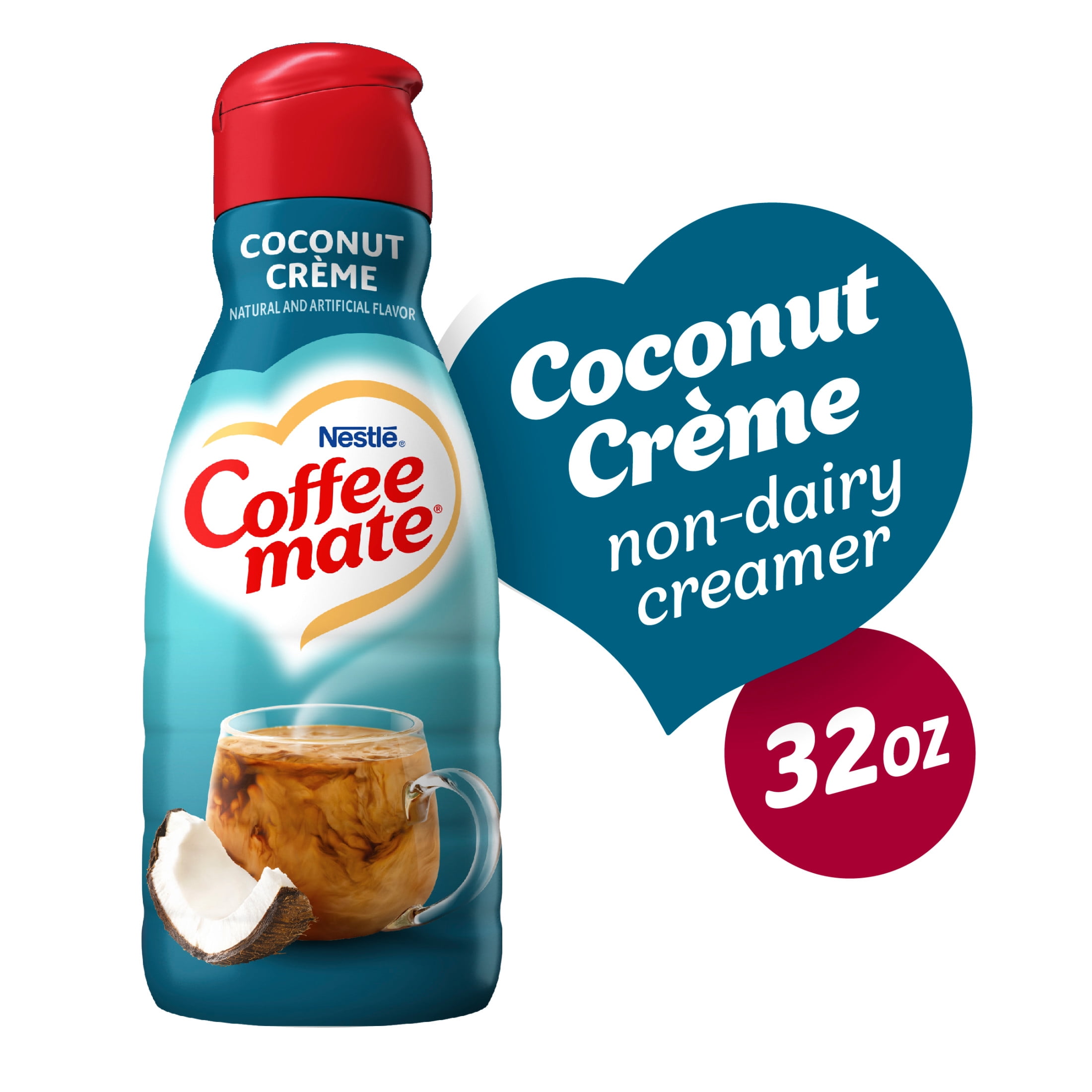 Nestle Coffee Mate Non Dairy Coconut Creme Liquid Coffee Creamer, 32 fl oz Bottle