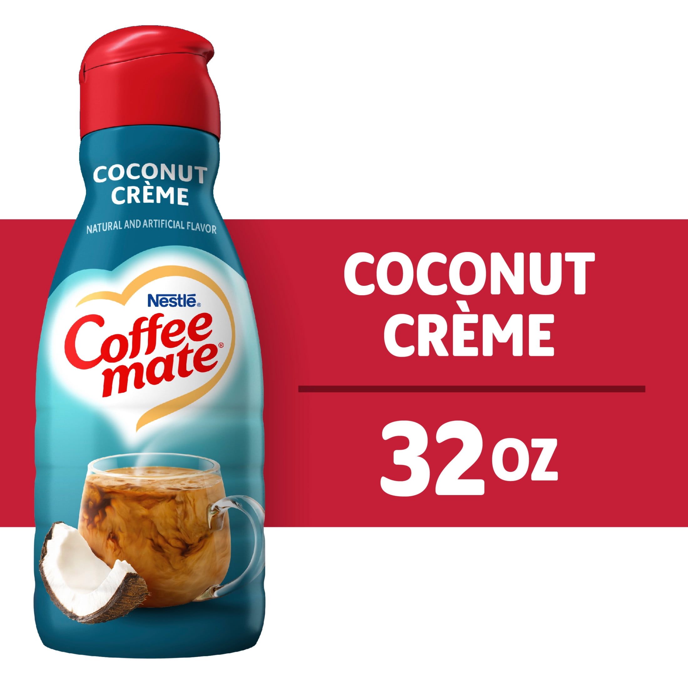 Nestle Coffee Mate Non Dairy Coconut Creme Liquid Coffee Creamer, 32 fl oz Bottle