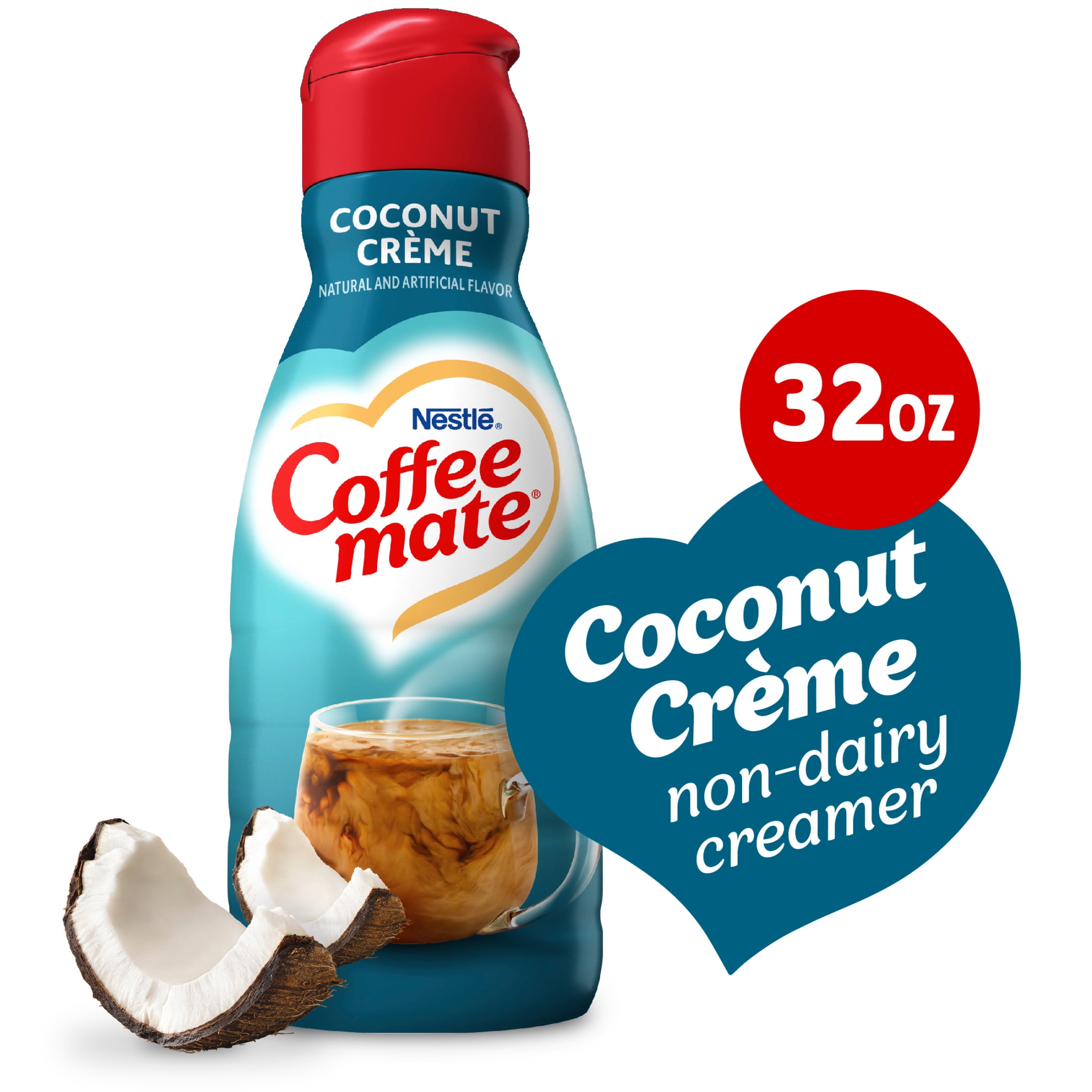 Nestle Coffee Mate Non Dairy Coconut Creme Liquid Coffee Creamer, 32 fl oz Bottle
