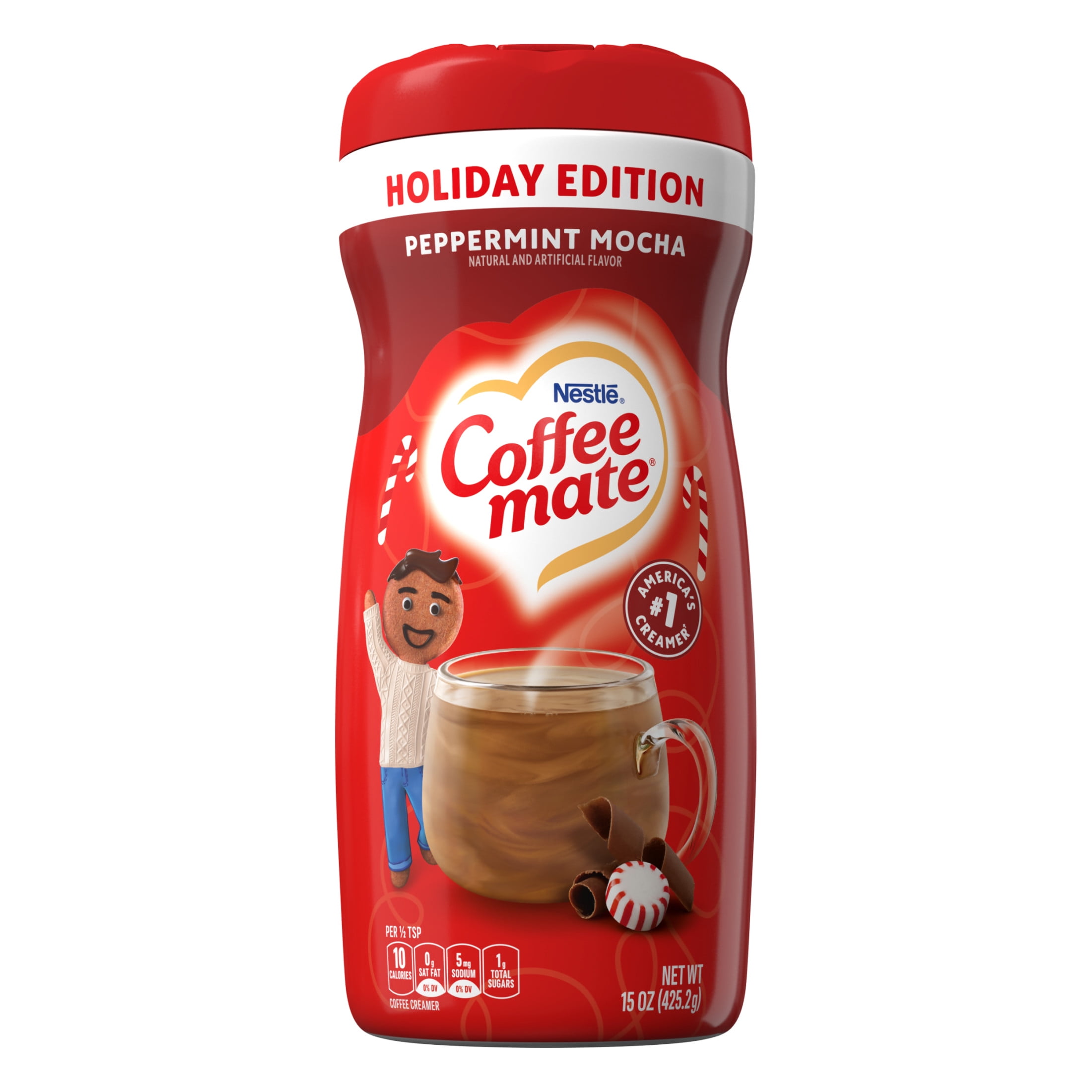 Coffee mate Peppermint Mocha Flavored Powdered Coffee Creamer, Non Dairy Creamer 15 oz
