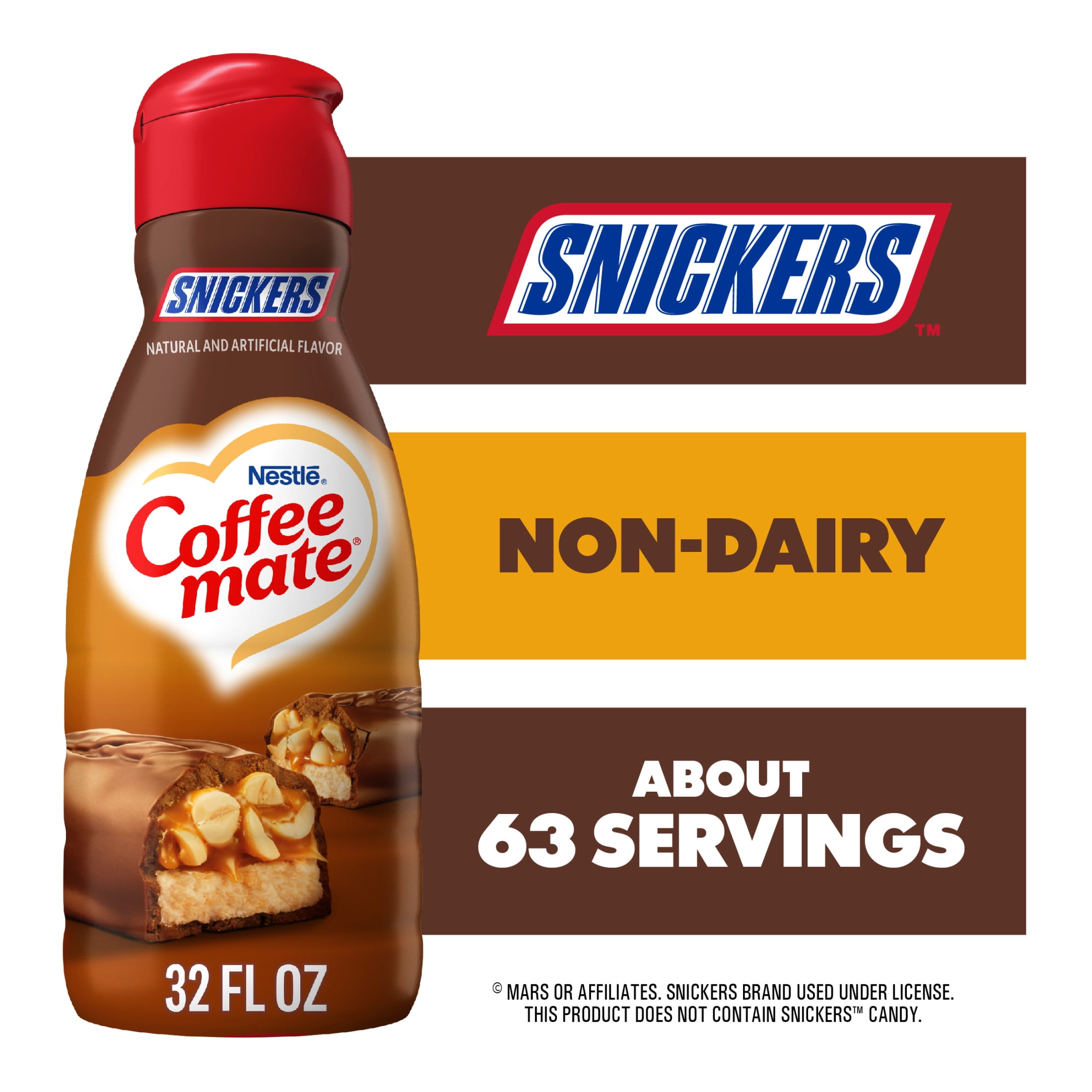 Coffee mate Snickers Flavored Liquid Coffee Creamer, 32 fl oz