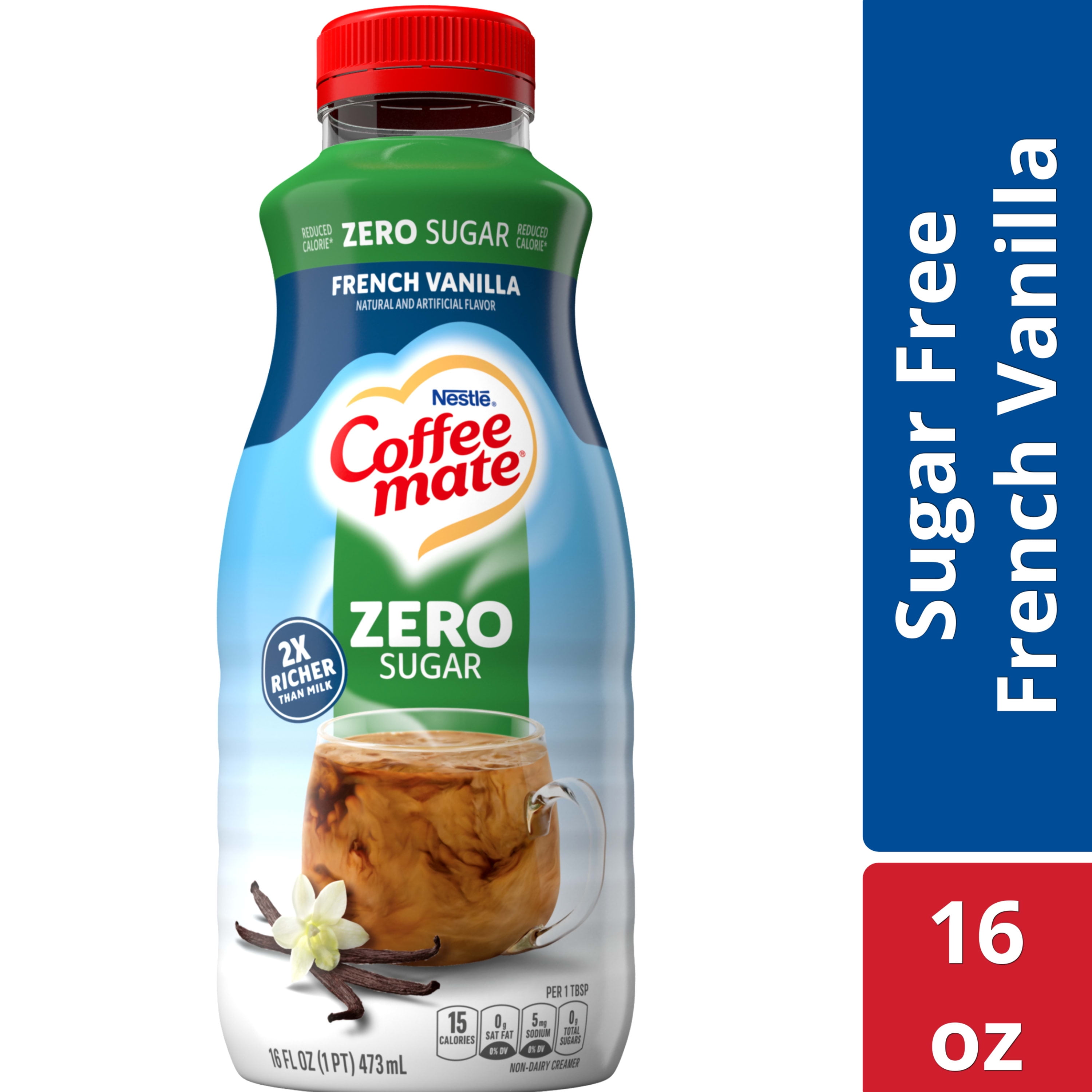 Nestle Coffee Mate, Zero Sugar French Vanilla, 16 fl oz