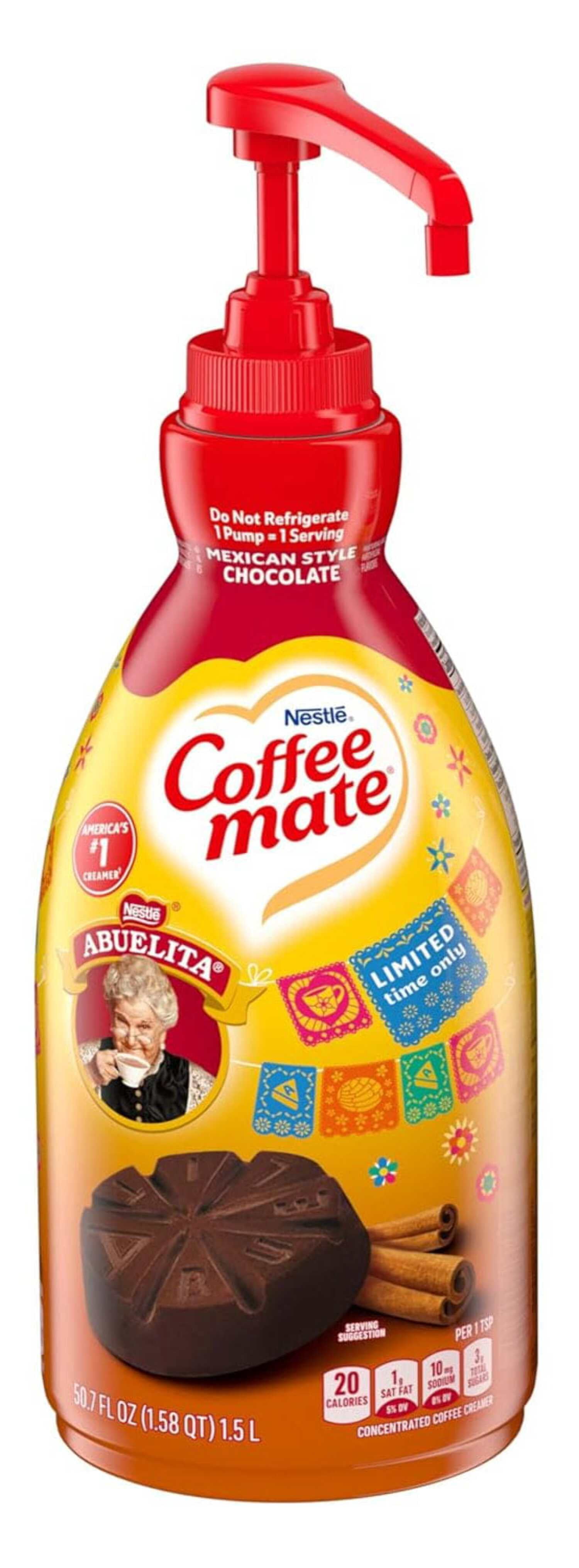 Nestle Coffee mate Coffee Creamer, Abuelita Mexican Style Chocolate Flavored, Concentrated Liquid Pump Bottle, Non Dairy, No Refrigeration, 50.7 Ounce (Copy)