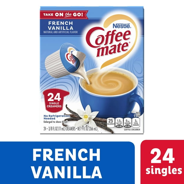 Nestle Coffee mate French Vanilla Liquid Coffee Creamer Singles, 9 fl