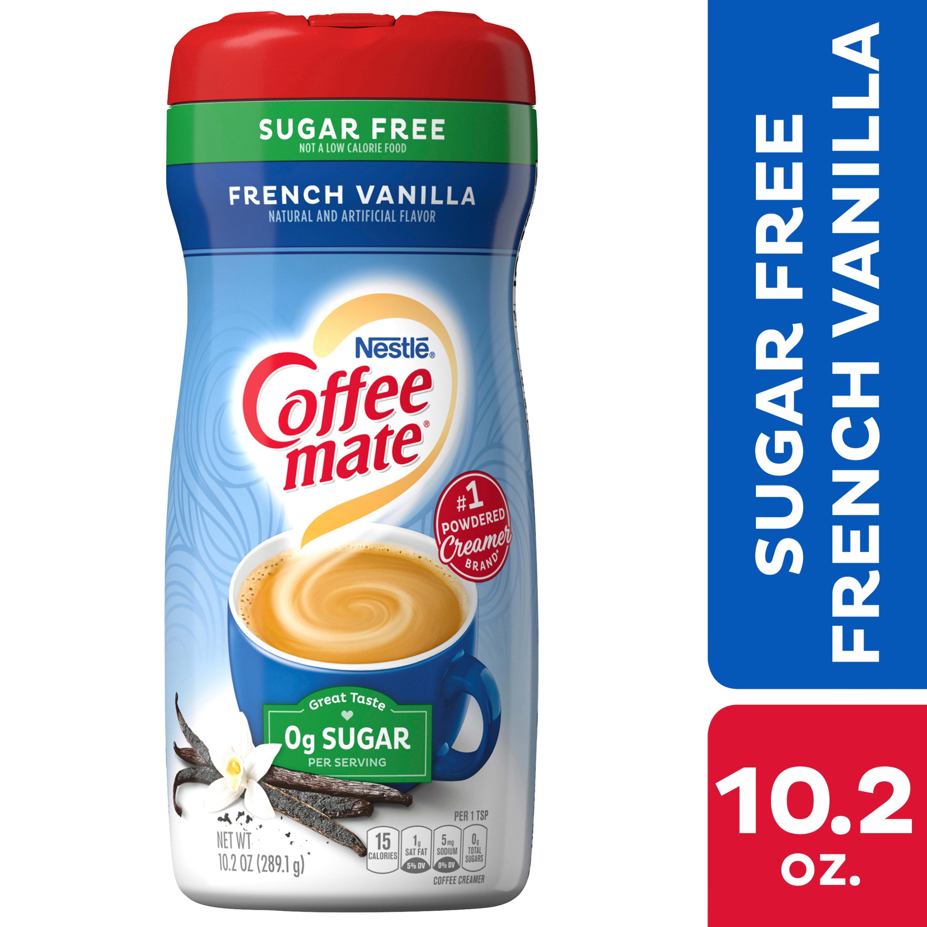 Nestle Coffee mate French Vanilla Sugar Free Powder Coffee Creamer, 10.