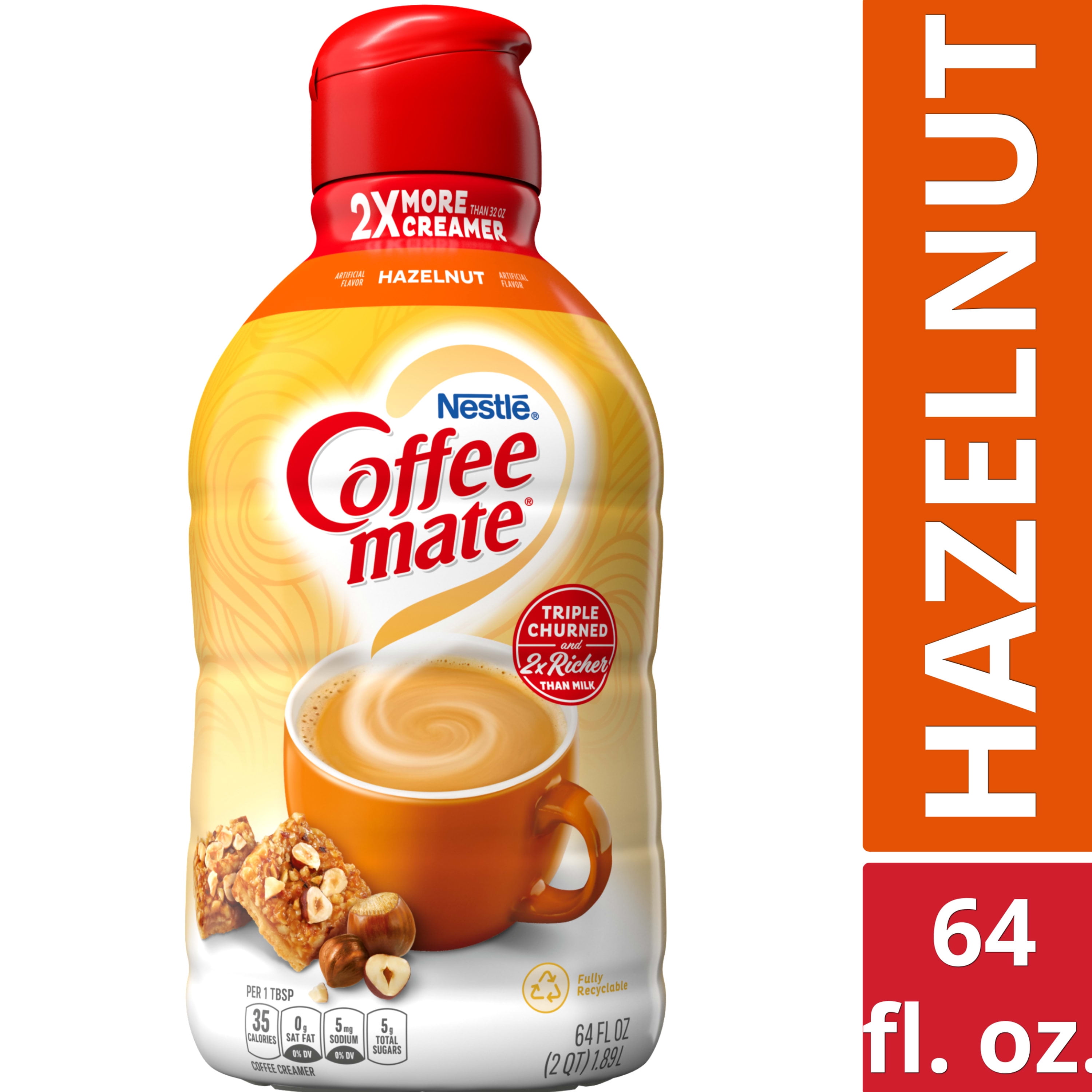 Nestle Coffee mate Hazelnut Liquid Coffee Creamer, 64 fl oz