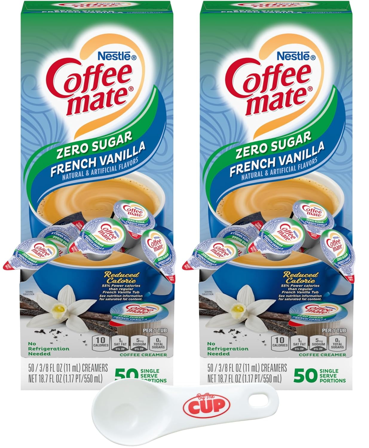 Nestle Coffee mate Liquid Coffee Creamer Singles, Zero Sugar French