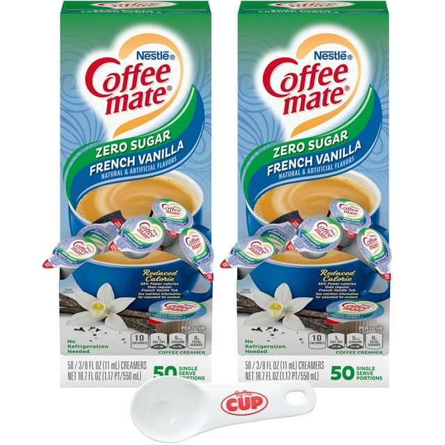 Nestle Coffee mate Liquid Coffee Creamer Singles, Zero Sugar French