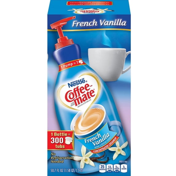 Nestle Coffee-mate Liquid Creamer Pump, French Vanilla (1.5 L)