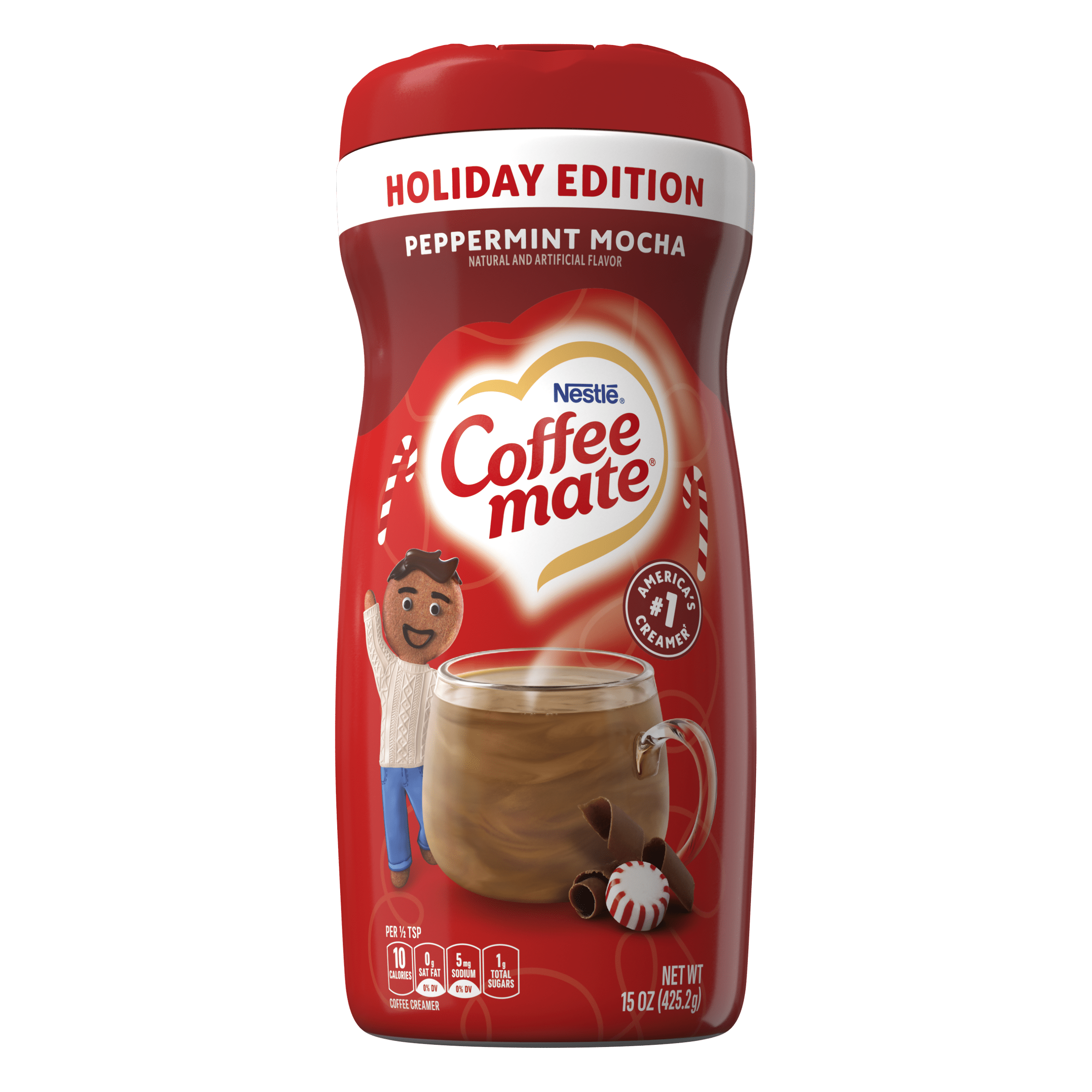 Coffee mate Peppermint Mocha Flavored Powdered Coffee Creamer, Non Dairy Creamer 15 oz