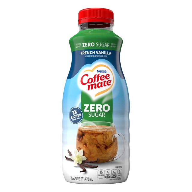 Nestle Coffee mate Zero Sugar French Vanilla Liquid Coffee Creamer, 16