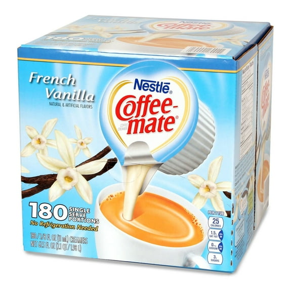 Nestle Coffeemate French Vanilla Coffee Creamer 180 Ct. 375 fl. oz. 24.45 Pound Net Quantity