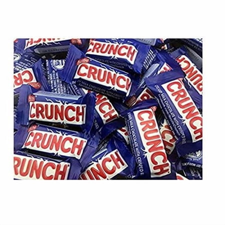 Nestle Crunch Milk Chocolate Fun Size Bar With Crisped Rice Easter Candy Share It On Balloon Fiesta, Thanksgiving, Christmas, 4th of July Candy Individually Wrapped Chocolate Treats - 2 lb Bulk