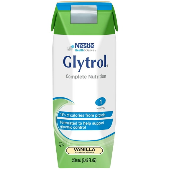 Nestle Glytrol Tube Feeding Formula Vanilla 8.45 oz Carton 24 Ct