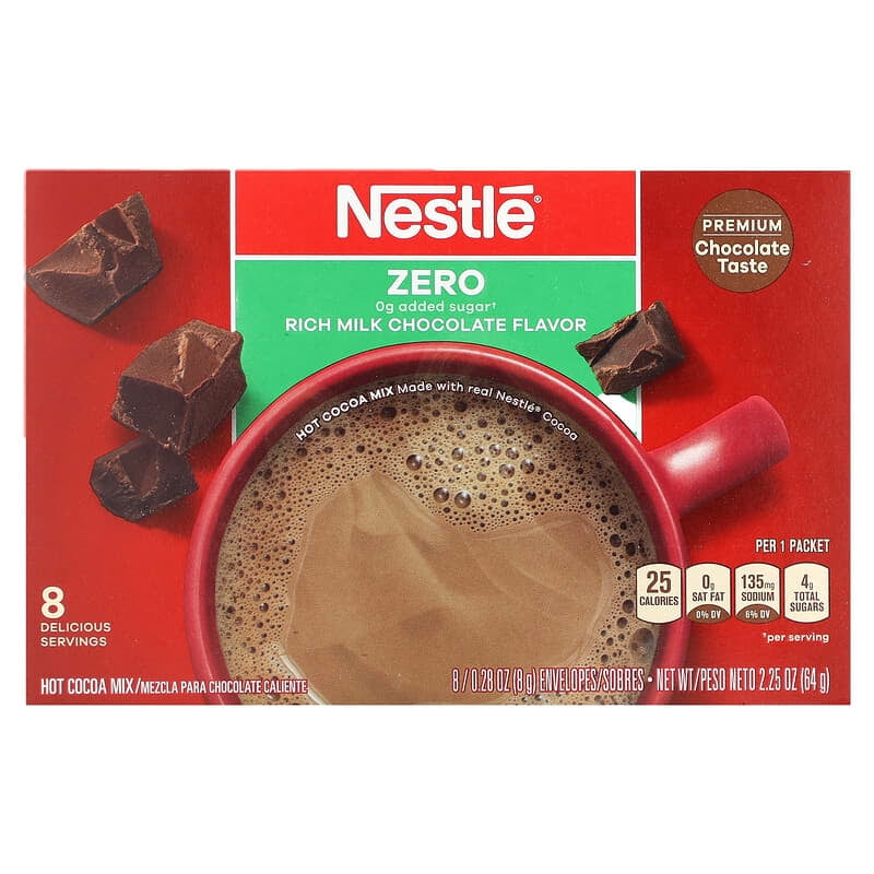 Nestle Hot Cocoa Mix, Hot Chocolate Mix, Rich Milk Chocolate, 8 Envelopes, 0.28 oz Pack of 4