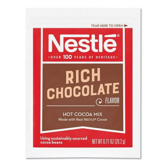 Nestle Hot Cocoa Mix, Rich Chocolate, .71oz, 50/Box, Each
