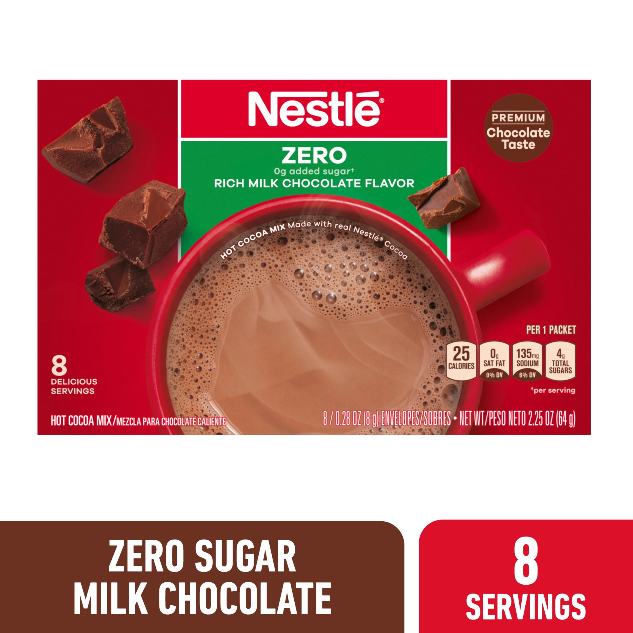 Nestle Hot Cocoa Zero Rich Milk Chocolate Flavored Mix Powder