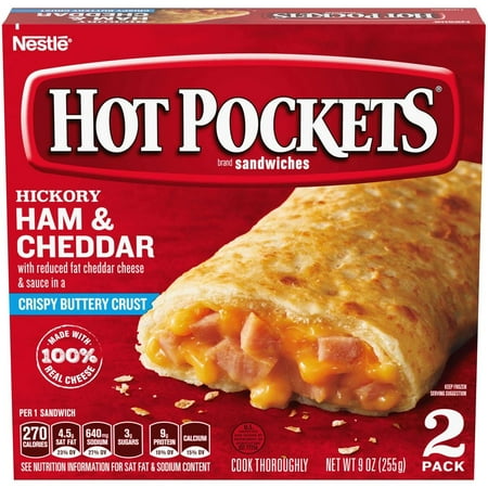 Nestle Hot Pockets Ham and Cheese Stuffed Sandwich, 9 Ounce -- 8 per Case.