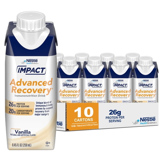 Impact Advanced Recovery Drink Vanilla, 8.45 Fl oz (Pack of 10)