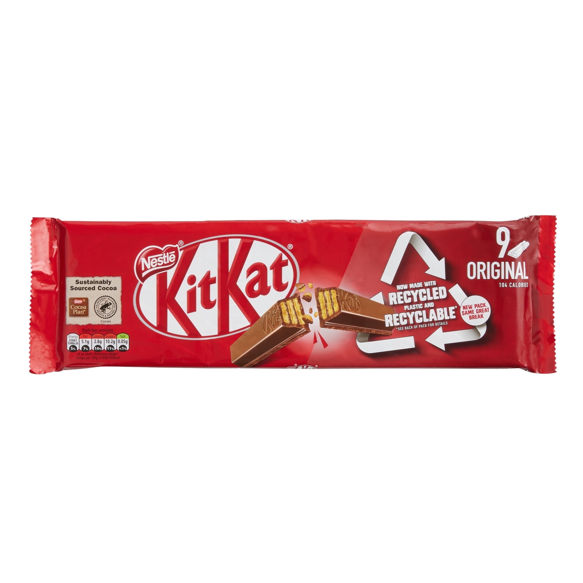 Nestle Kit Kat Original Chocolate Wafer Bars 6.56 oz. Pack of 2 ...
