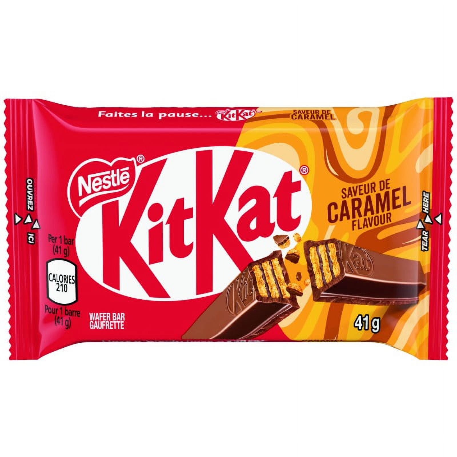 Nestle KitKat Milk Chocolate Caramel Wafer Bar, 41g/1.4 oz. Bar