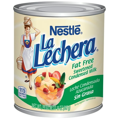 Nestle La Lechera Fat Free Sweetened Condensed Milk for Valentine's Day Baking, 14 oz, Can