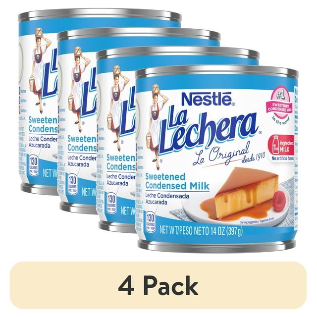 (4 pack) Nestle La Lechera Sweetened Condensed Milk, Good Source of