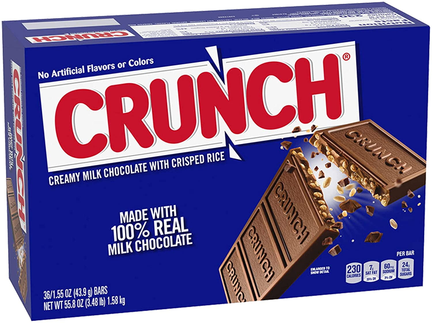 Nestle Milk Chocolate Crunch Bars, Full Size Bulk Halloween Candy, 55.8  Ounce (Pack of 36)