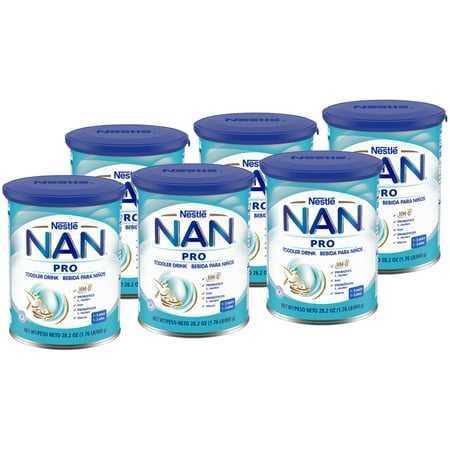 Nestlé NAN Pro 3 Probiotic Powder Toddler Formula, 28.2 oz Canister (6 Pack)