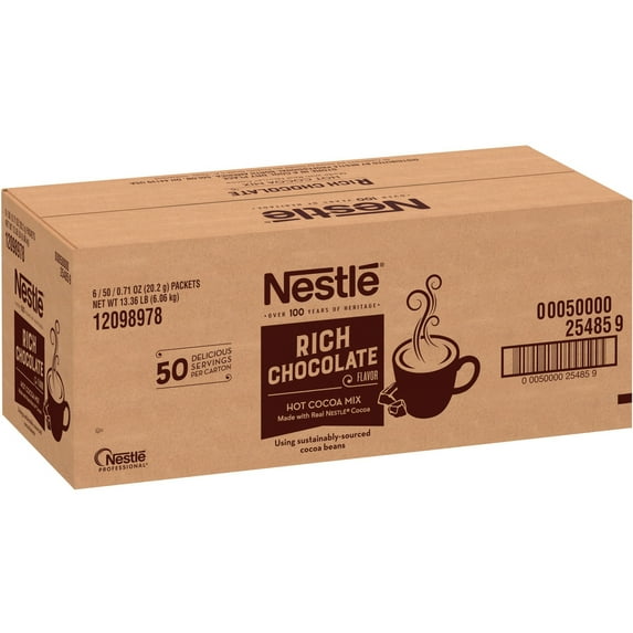 Nestle®, NES25485CT, Rich Chocolate Hot Cocoa Packets, 6 / Carton