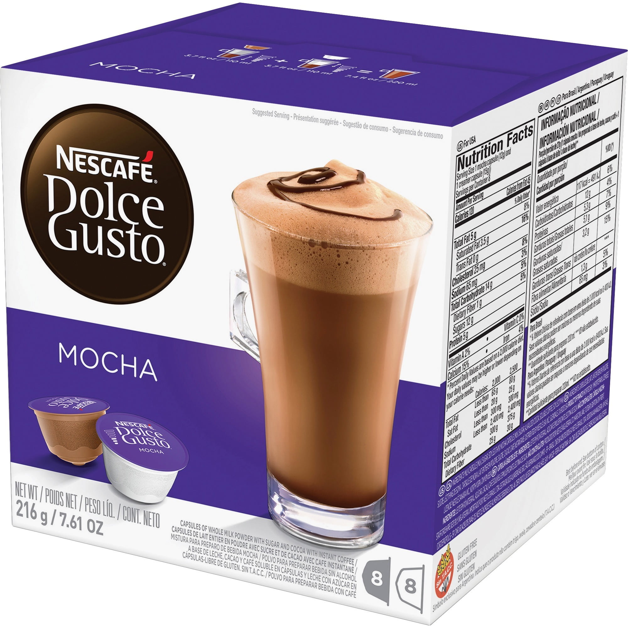  Nescafe Dolce Gusto Coffee Pods, Latte Macchiato, 16 capsules,  Pack of 3 : Coffee Brewing Machine Capsules : Everything Else