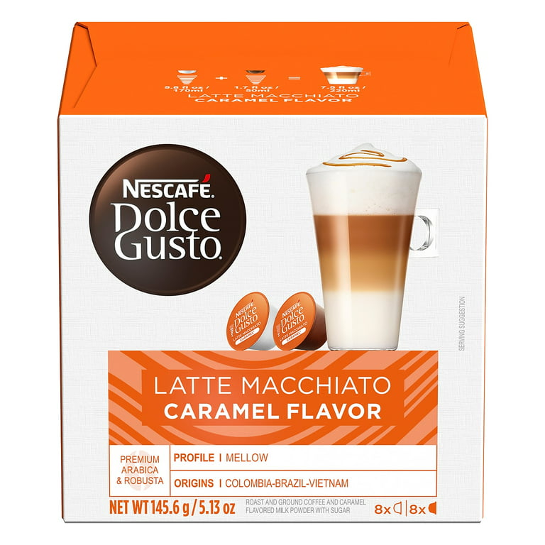 Nescafe Dolce Gusto Latte Macchiato Caramel, 8 + 8 Pods