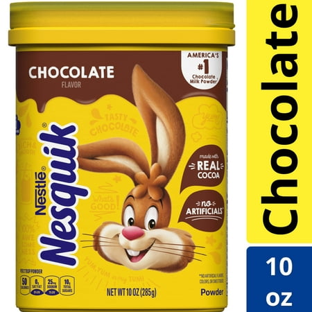 Nestle Nesquik Chocolate Flavor Powder Drink Mix, 10 oz, Can