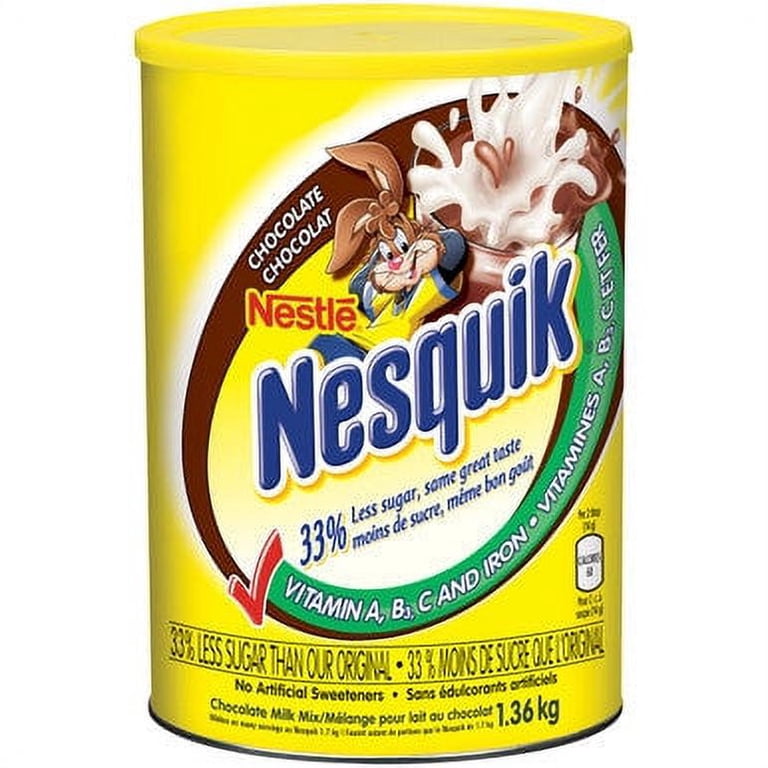 Nestle Nesquik Chocolate Milk Mix, Canister, 1.36 Kg/3lbs