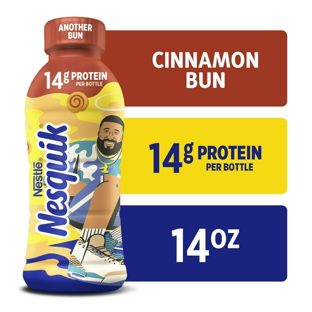 Nestle Nesquik Cinnamon Bun Milk, DJ Khaled, 14 fl oz - Walmart